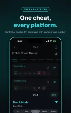Cheatly 秘籍详情，显示手柄按键序列