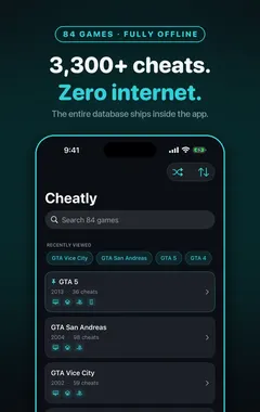 Cheatly 首页，列出带秘籍的游戏