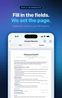 Resume Builder 实时预览，与导出的 PDF 完全一致