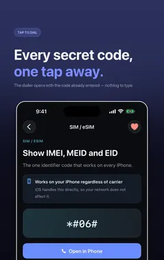 Secret Codes 代码详情，带“在电话中打开”按钮